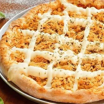 Duas Pizza Frango Grande (Frango desfiado e catupiry genuíno, milho e orégano)