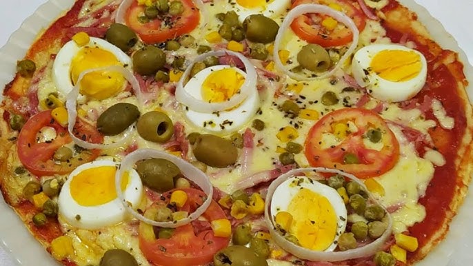 Duas Pizza Portuguesa Grande (Presunto, cebola, pimentão, ovos, ervilha e azeitonas verdes)